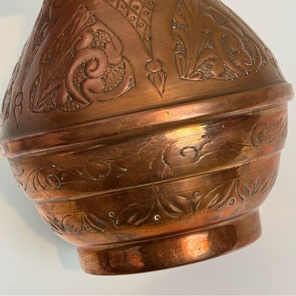 Vintage Persian Decorative Copper Vase 11” - Picture 5 of 8